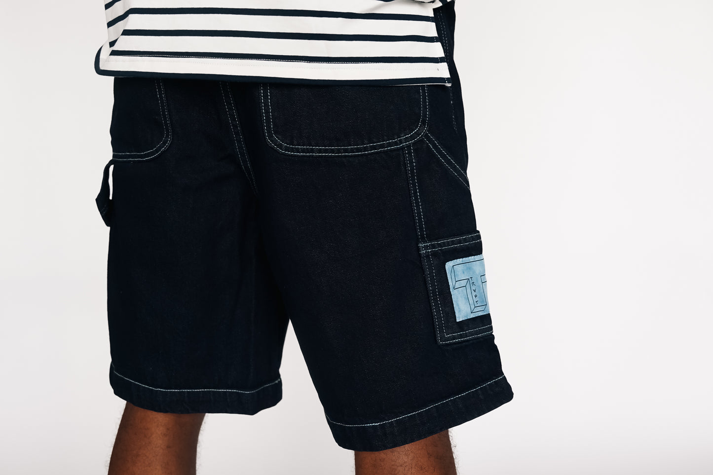 Trapt Denim Stitched Shorts