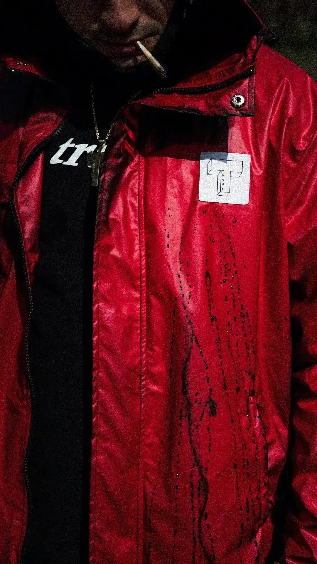 Great grey white windbreaker jacket TRVPTCLOTHING
